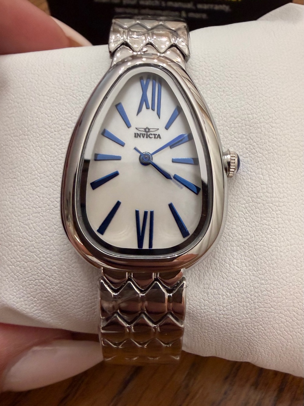 Invicta Celestial Silver Teardrop Watch with Blue Markers